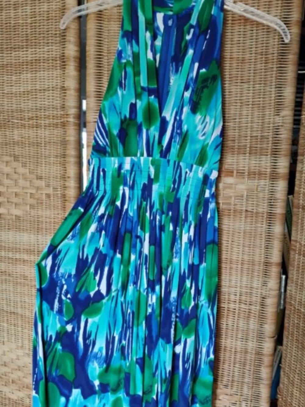 Calvin Klein Dress, Sz 2, Blue Green Jewel Tones, Great Cond